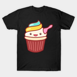 Cupcake Ice Cream Emoji Minimal T-Shirt